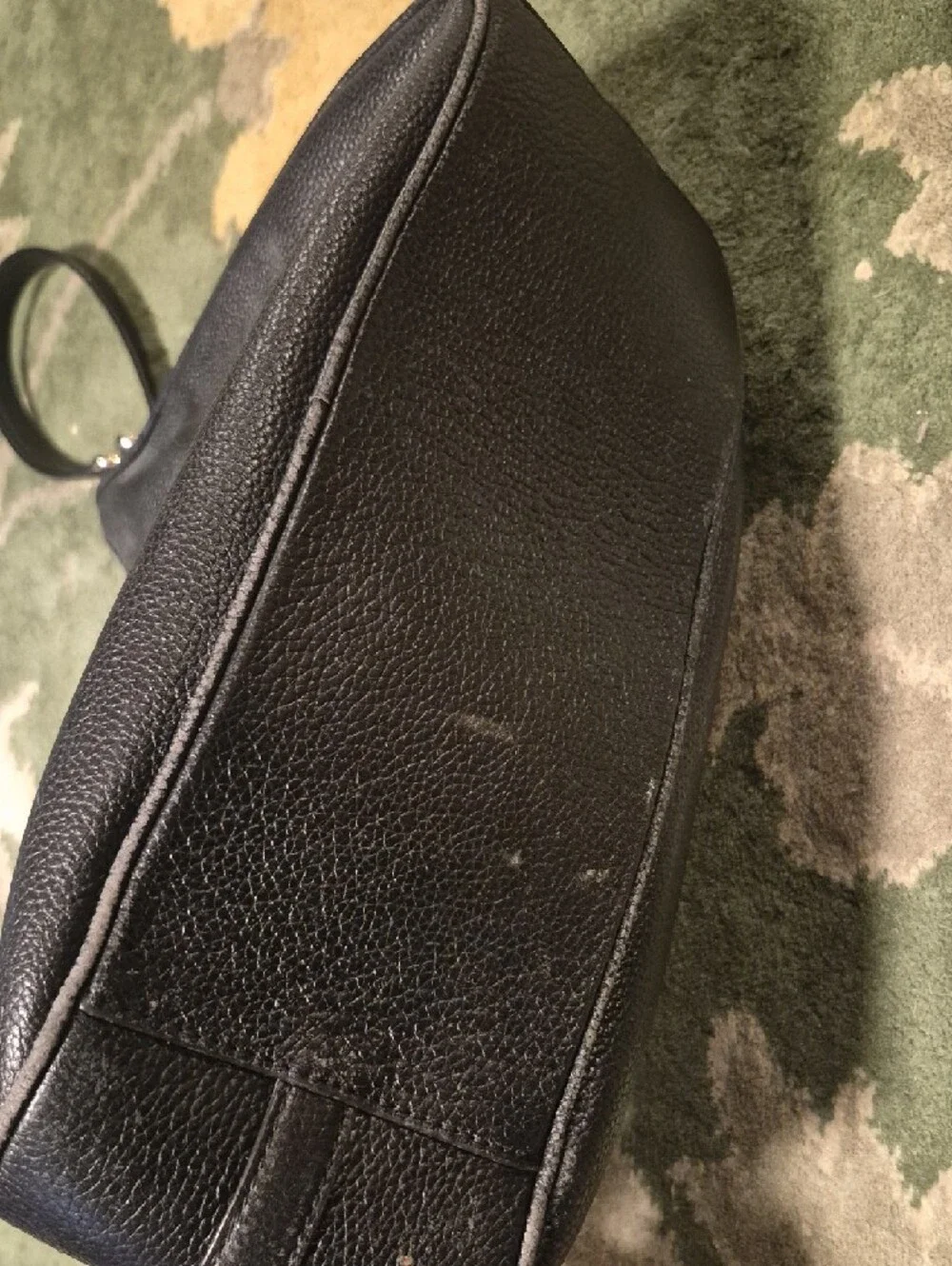 kate spade black pebble leather crossbody with gold logo